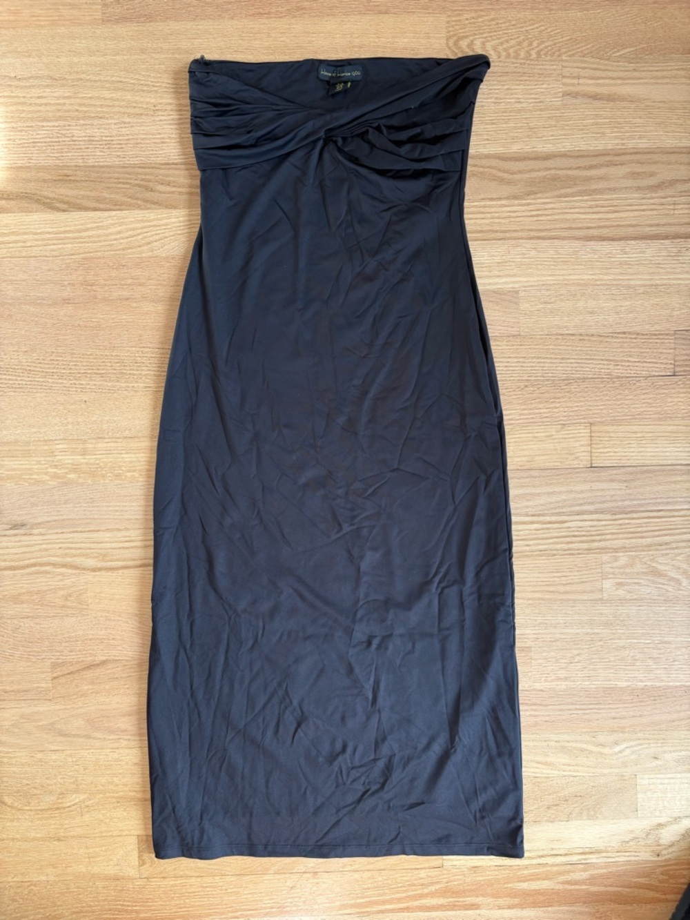 House of Harlow 1960 Strapless Black Midi Dress